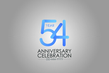 54 year Smart Modern look year anniversary celebration simple and elegant clean look for - vector