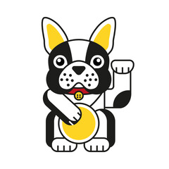 Obraz premium Lucky French bulldog icon