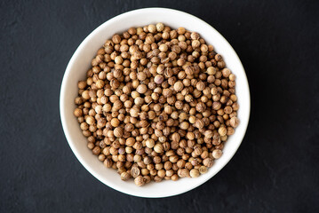 spices for cooking - closeup coriander seeds