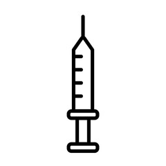 medical syringe, line style icon