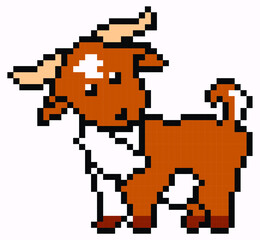 Fototapeta premium goat pixel art on white background.