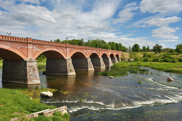 Fototapeta premium Kuldiga brick bridge, Latvia