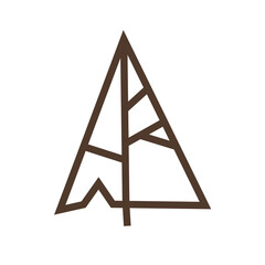 Linear vector icon of forest tree