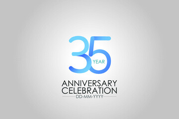 35 year Smart Modern look year anniversary celebration simple and elegant clean look for - vector