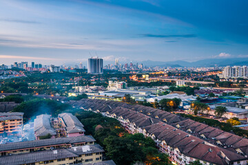 Early morning view of Kuala Lumpur city skyline, Malaysia