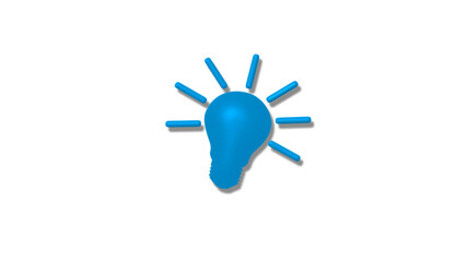 New aqua color 3d idea bulb icon on white background,3d idea icon