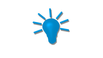 New aqua color 3d idea bulb icon on white background,3d idea icon