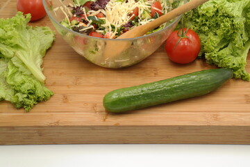 vegetables on a wooden board
