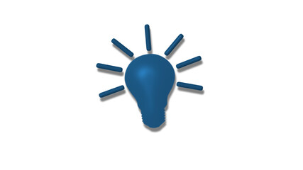 Fototapeta na wymiar New aqua dark 3d idea bulb icon on white background,3d bulb icon