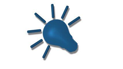 New aqua dark 3d idea bulb icon on white background,3d bulb icon