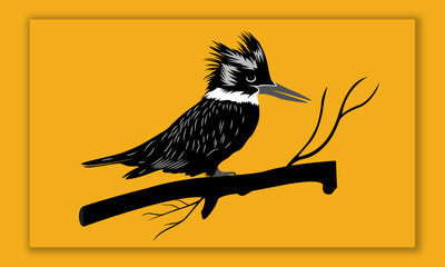 Bird stencil vector design - Bird vector