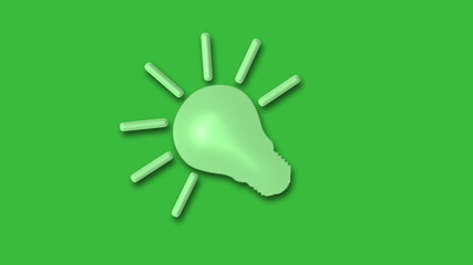 Amazing green color 3d idea light bulb icon,Idea icon