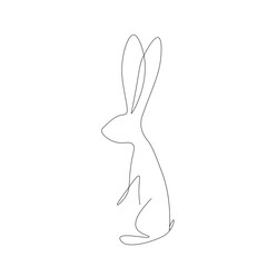 Bunny isolated on white background vector illustration