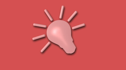 Amazing 3d red bulb icon,Idea icon,3d idea icon