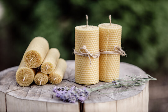 Traditional bee wax candles Stock Photo by ©AMzPhoto 56586995