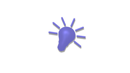 New 3d bulb icon on white background,Idea icon,Light bulb icon