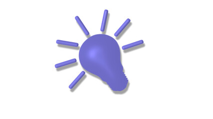 New 3d bulb icon on white background,Idea icon,Light bulb icon