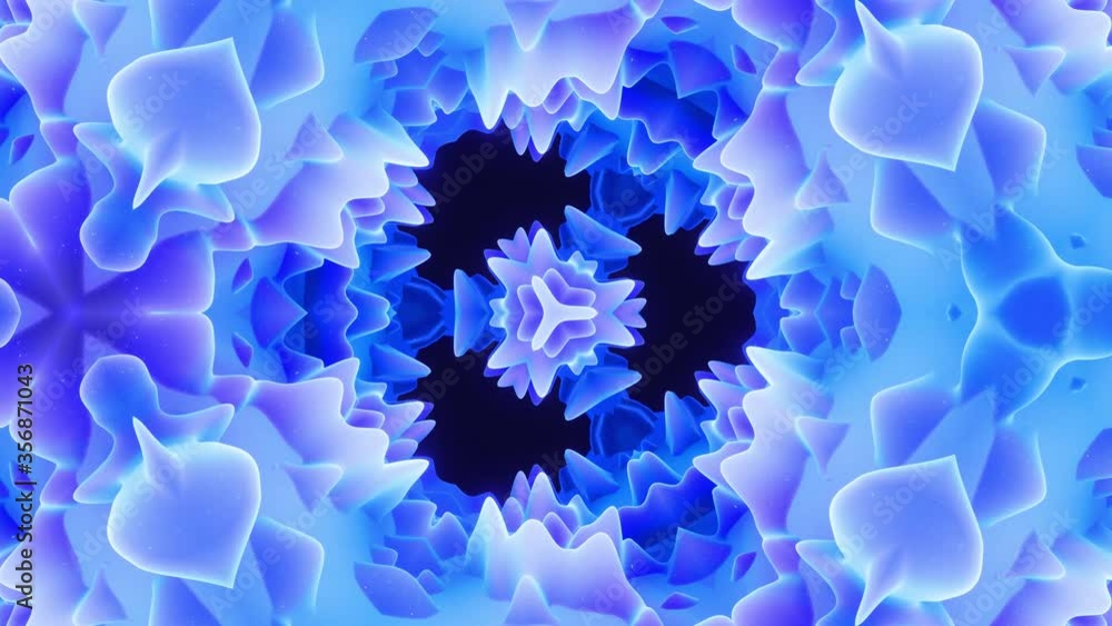 Aufkleber smooth looped animation of 3d abstract soft matte shape like flower or mandala, symmetrical structur