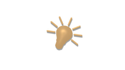 Amazing 3d idea bulb icon on white background