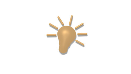 Amazing 3d idea bulb icon on white background