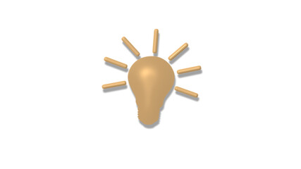 Amazing 3d idea bulb icon on white background
