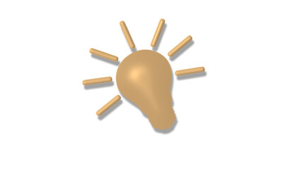 Amazing 3d idea bulb icon on white background