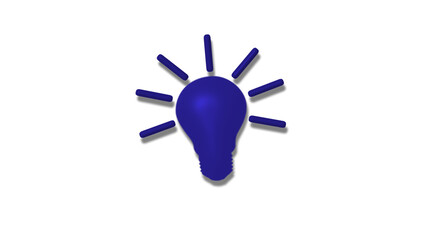 New blue color 3d bulb icon on white background,Best bulb icon