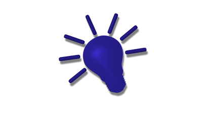 New blue color 3d bulb icon on white background,Best bulb icon