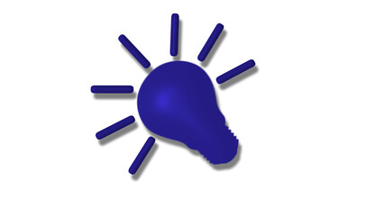 New blue color 3d bulb icon on white background,Best bulb icon