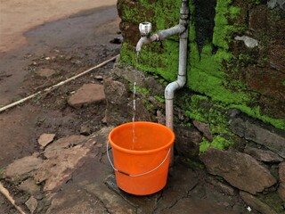 Water tap in a village house-vintage
