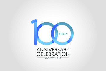 Obraz premium 100 year Smart Modern look anniversary celebration simple and elegant clean look for - vector