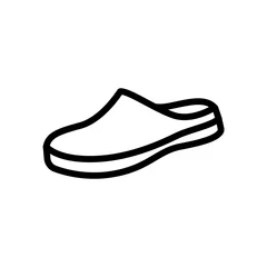 Tuinposter clogs shoe icon vector. clogs shoe sign. isolated contour symbol illustration © vectorwin