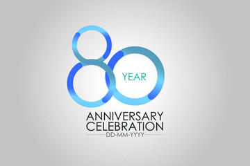 80 year Smart Modern look anniversary celebration simple and elegant clean look for - vector