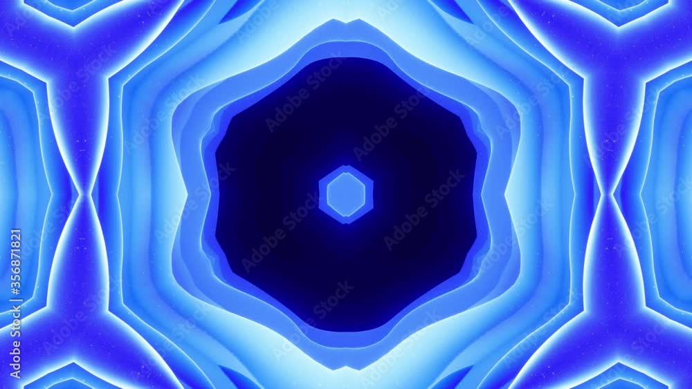 Aufkleber smooth looped animation of 3d abstract soft matte shape like flower or mandala, symmetrical structur