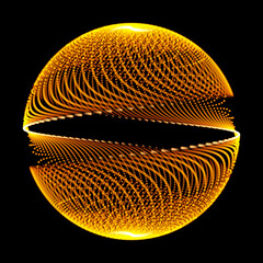 gold sphere on black background, isolated