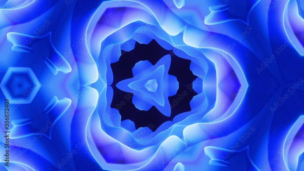 Aufkleber smooth looped animation of 3d abstract soft matte shape like flower or mandala, symmetrical structur