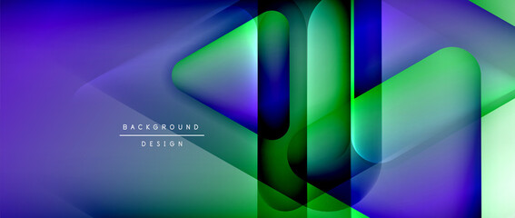 Obraz premium Triangle shapes geometric abstract background. 3D shadow effects and fluid gradients. Modern overlapping forms wallpaper for your text message