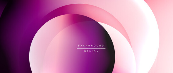 Circle modern geometric abstract background with liquid gradients