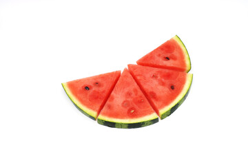 Watermelon of various shapes in white background