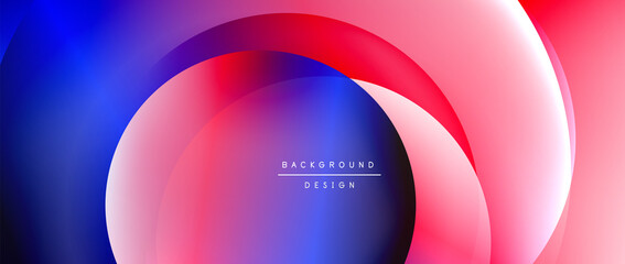 Circle modern geometric abstract background with liquid gradients