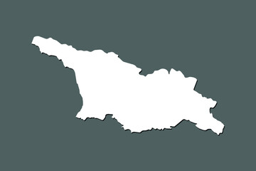 Georgia vector map with single land area using white color on dark background illustration