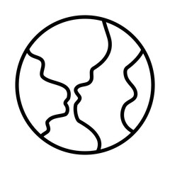 planet earth of system solar, line style icon