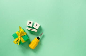 Father's day card with screwdriver and gift box. Space for text