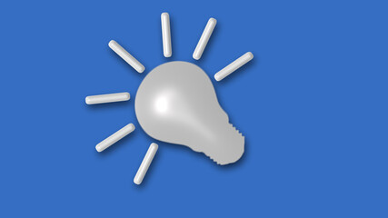 3d white bulb icon on aqua background,Idea light bulb icon