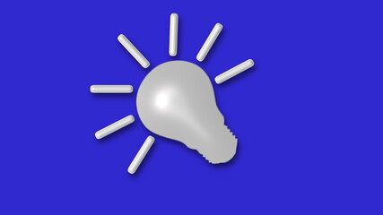 New 3d bulb icon on blue background,Idea light bulb icon