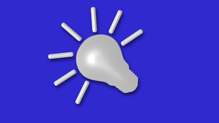 New 3d bulb icon on blue background,Idea light bulb icon