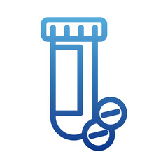bottle of pills, medicines, degraded line style icon