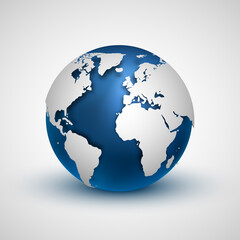 Vector globe icon of the world.