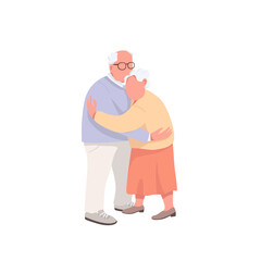 Elderly couple flat color vector faceless characters