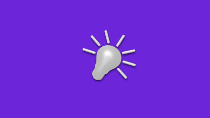 Amazing white color 3d bulb icon on blue background,Idea bulb icon